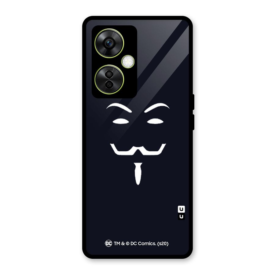 Minimal Anonymous Mask Glass Back Case for OnePlus Nord CE 3 Lite