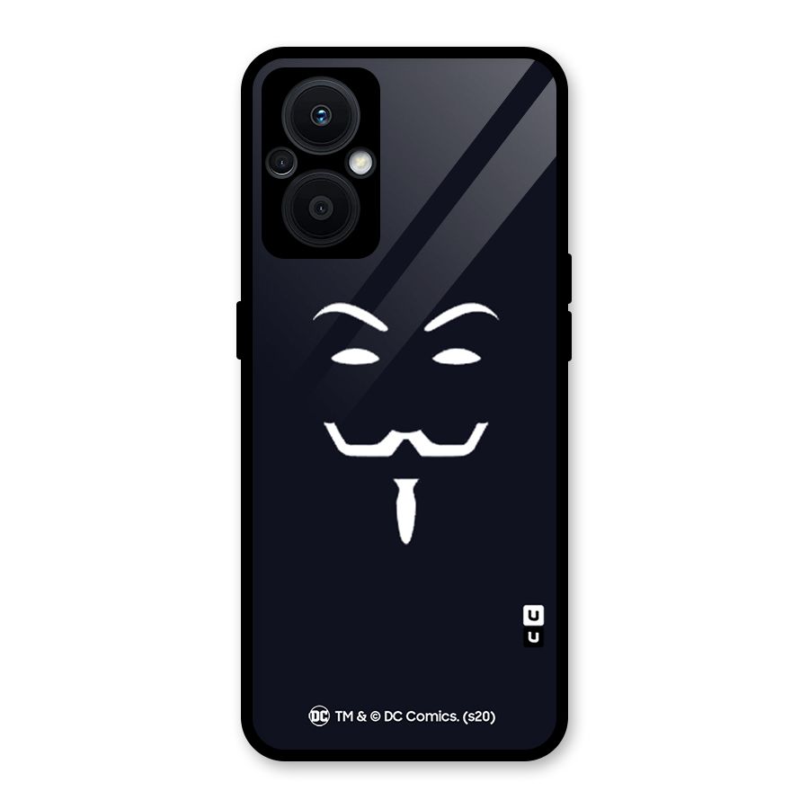 Minimal Anonymous Mask Glass Back Case for Oppo F21s Pro 5G