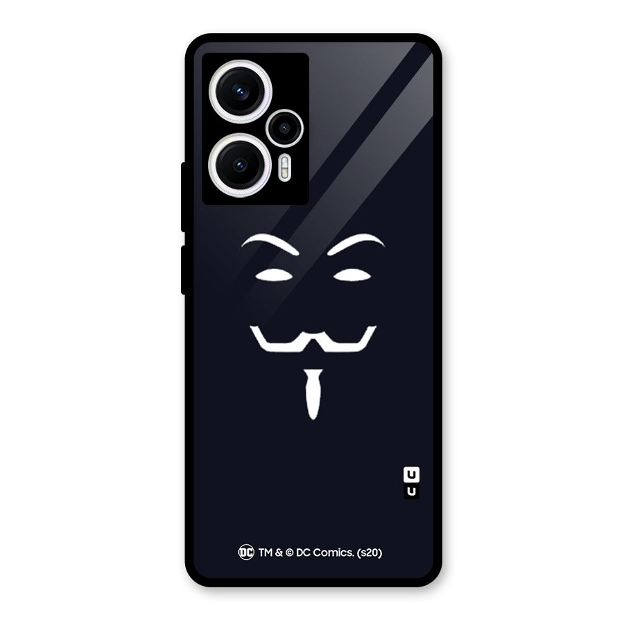 Minimal Anonymous Mask Glass Back Case for Poco F5