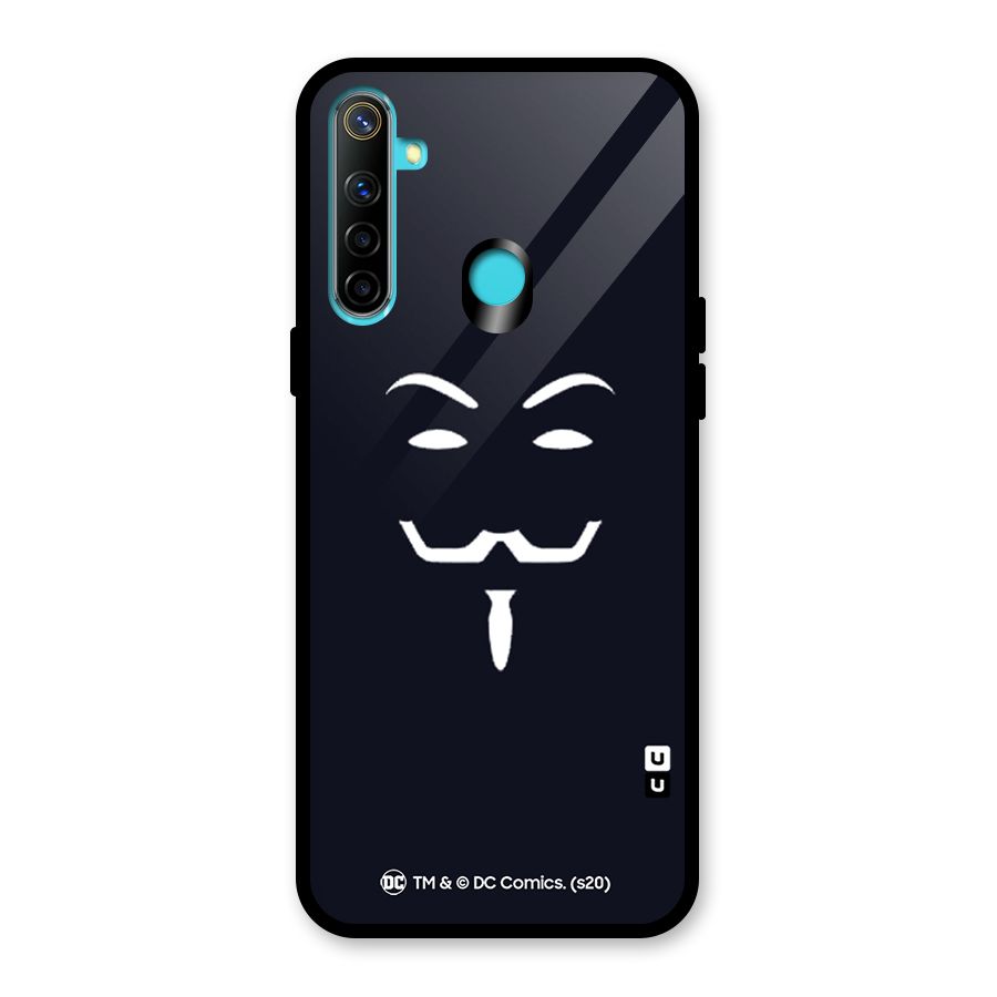 Minimal Anonymous Mask Glass Back Case for Realme 5i