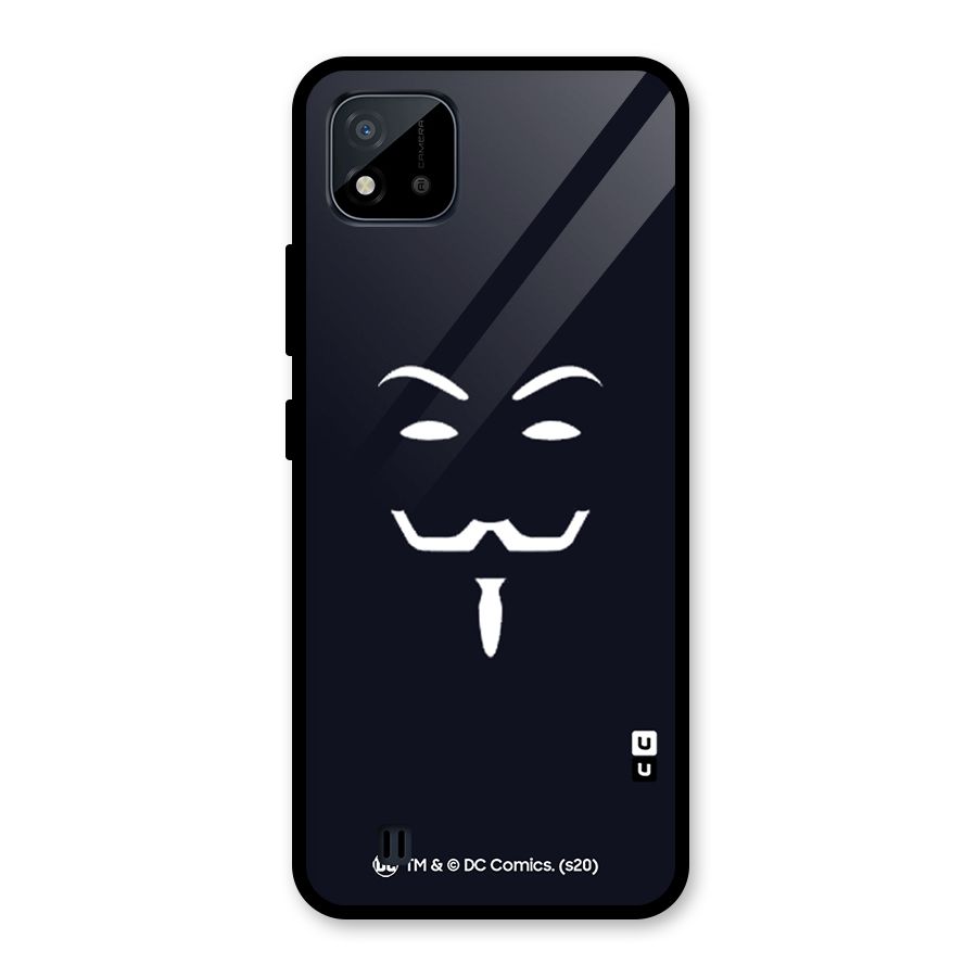 Minimal Anonymous Mask Glass Back Case for Realme C11 2021