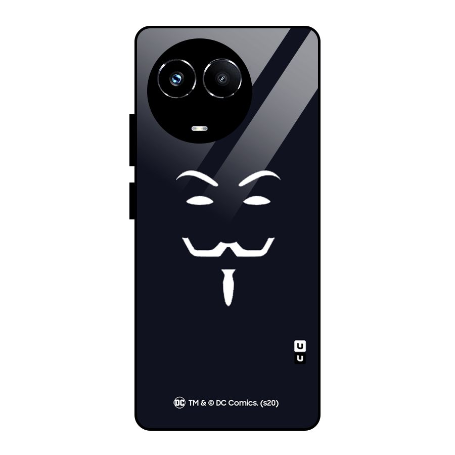 Minimal Anonymous Mask Glass Back Case for Realme Narzo 60X