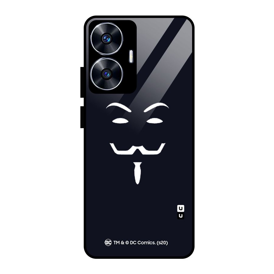 Minimal Anonymous Mask Glass Back Case for Realme Narzo N55