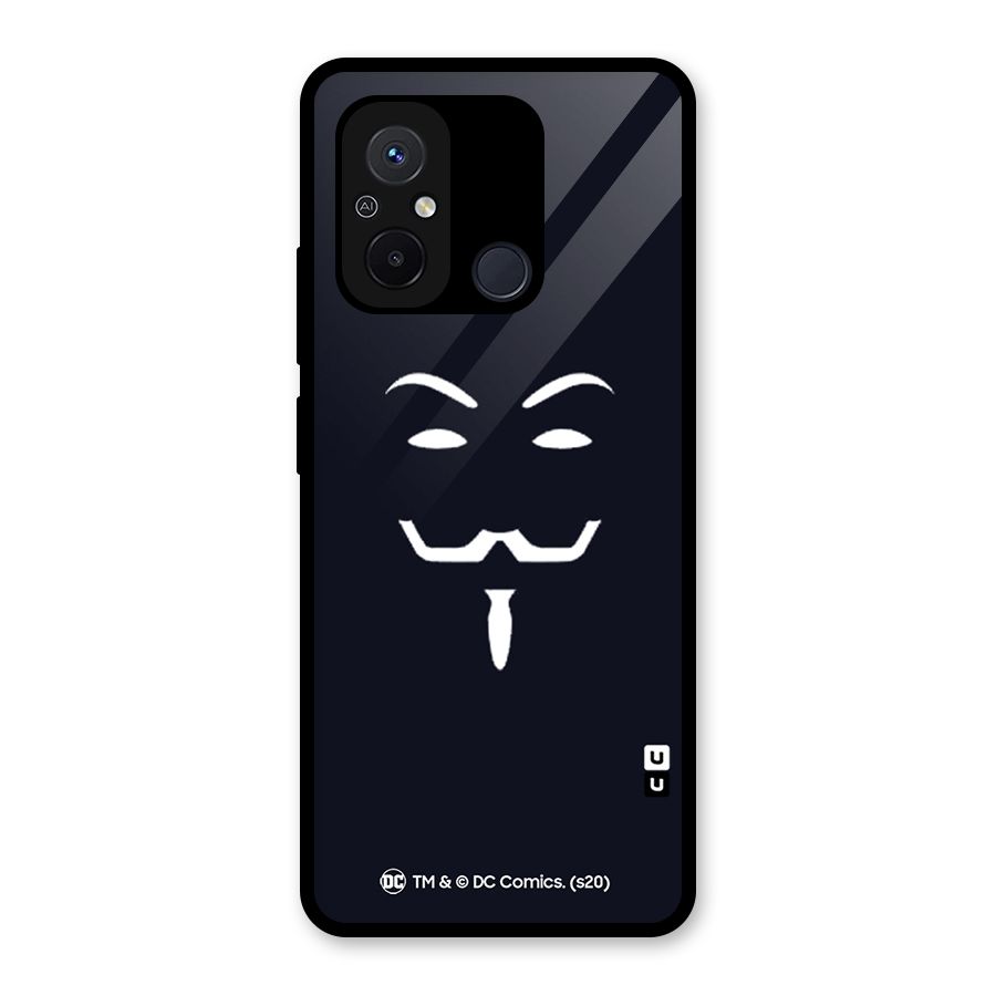 Minimal Anonymous Mask Glass Back Case for Redmi 12C