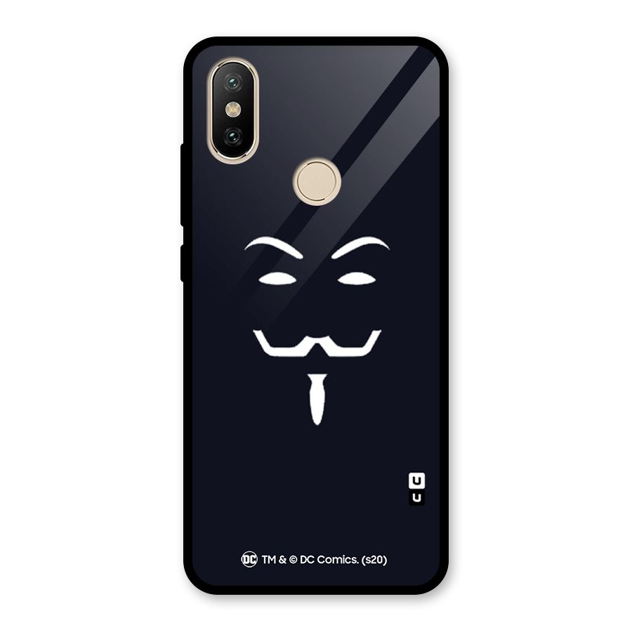 Minimal Anonymous Mask Glass Back Case for Redmi A2