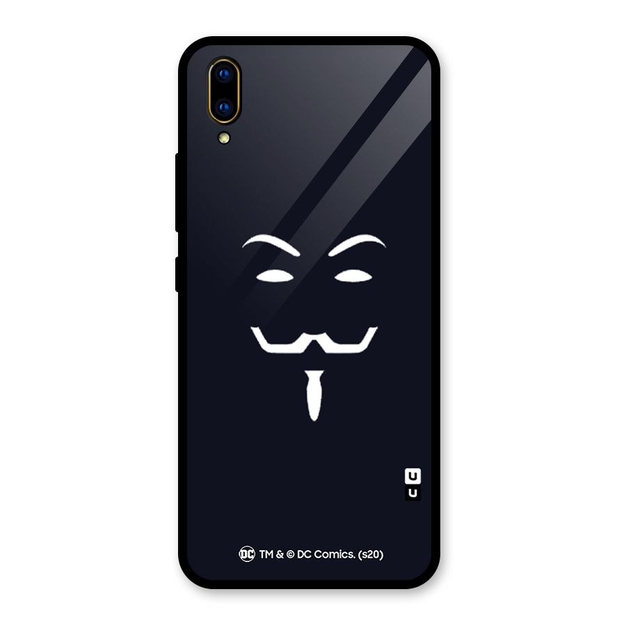 Minimal Anonymous Mask Glass Back Case for Vivo V11 Pro