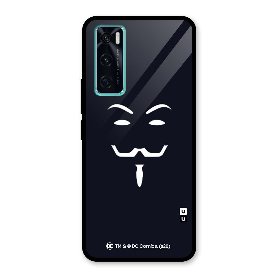 Minimal Anonymous Mask Glass Back Case for Vivo V20 SE