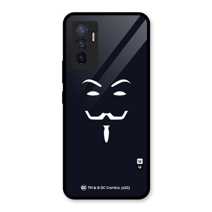 Minimal Anonymous Mask Glass Back Case for Vivo V23e