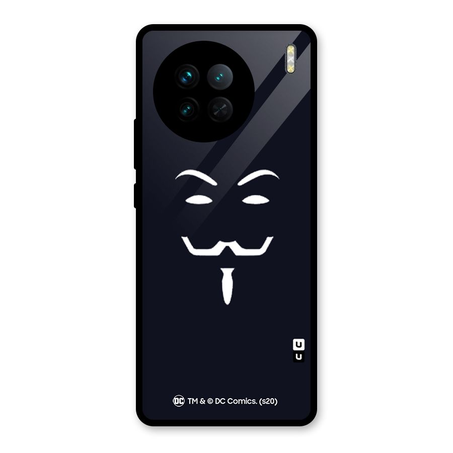 Minimal Anonymous Mask Glass Back Case for Vivo X90