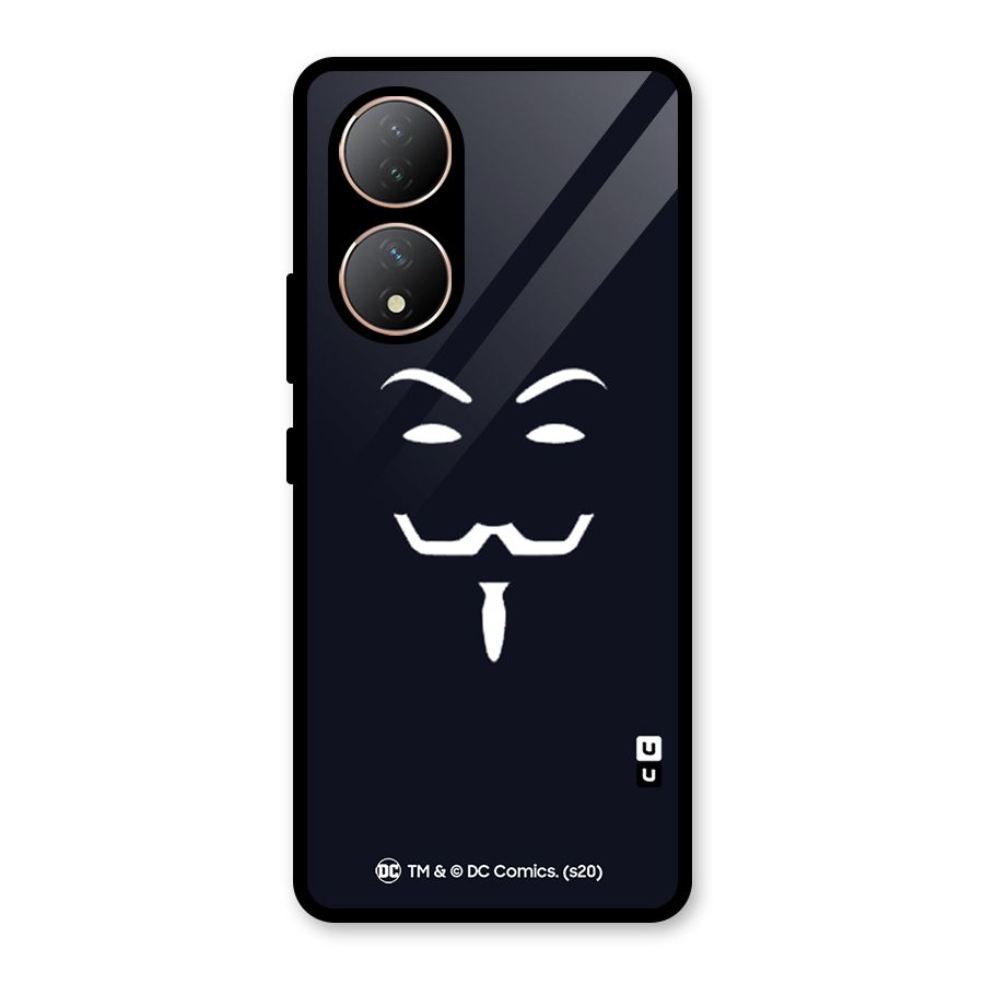 Minimal Anonymous Mask Glass Back Case for Vivo Y100A