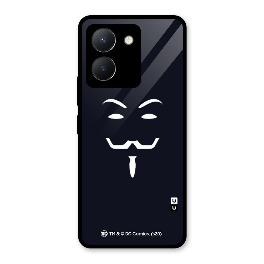 Minimal Anonymous Mask Glass Back Case for Vivo Y36