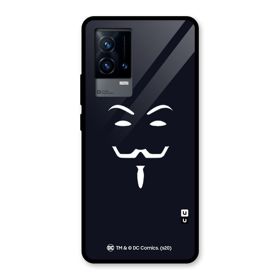 Minimal Anonymous Mask Glass Back Case for iQOO 9 5G