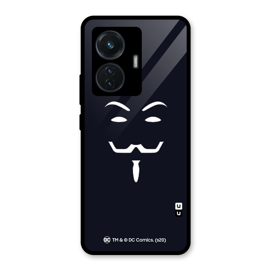 Minimal Anonymous Mask Glass Back Case for iQOO Z6 44W