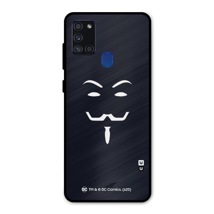 Minimal Anonymous Mask Metal Back Case for Galaxy A21s