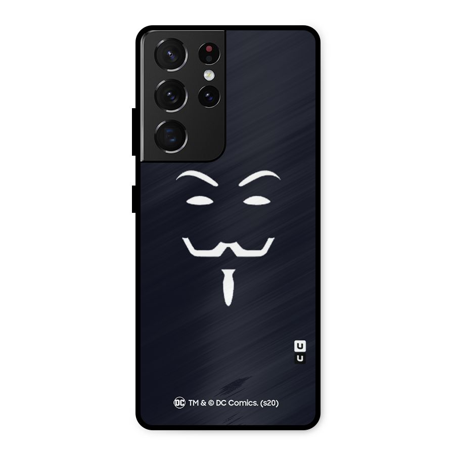 Minimal Anonymous Mask Metal Back Case for Galaxy S21 Ultra 5G