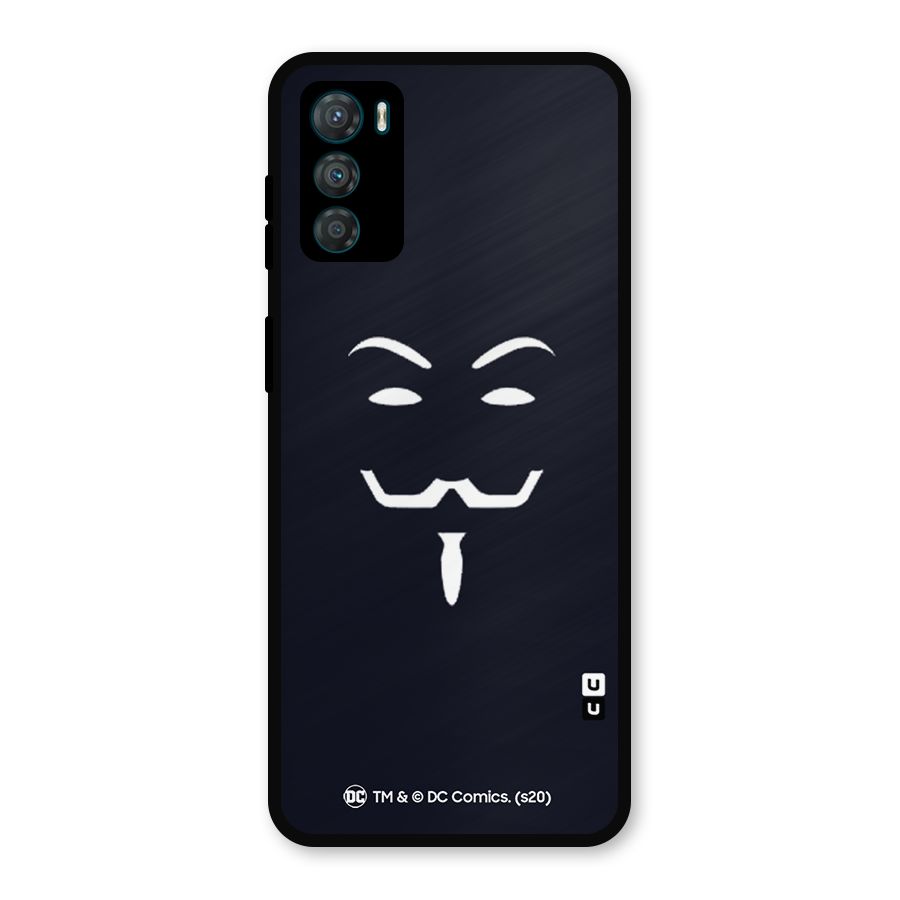 Minimal Anonymous Mask Metal Back Case for Moto G42