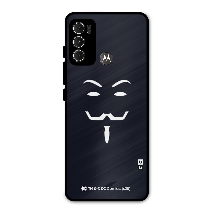 Minimal Anonymous Mask Metal Back Case for Moto G60