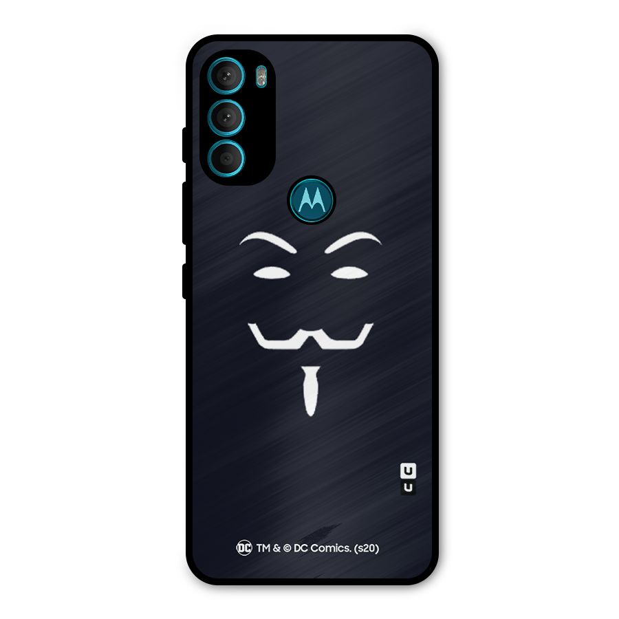 Minimal Anonymous Mask Metal Back Case for Moto G71 5G