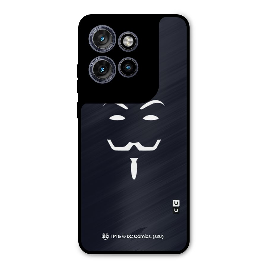 Minimal Anonymous Mask Metal Back Case for Motorola Edge 50 Neo