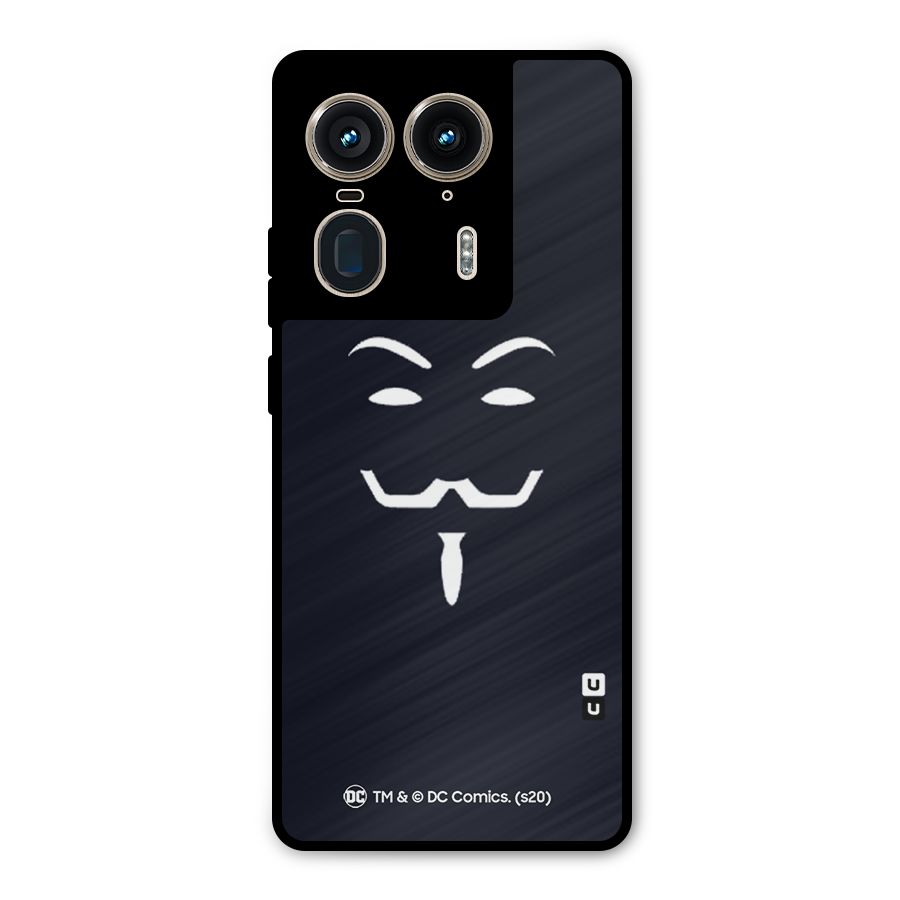 Minimal Anonymous Mask Metal Back Case for Motorola Edge 50 Ultra