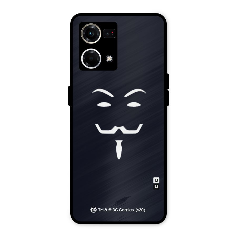 Minimal Anonymous Mask Metal Back Case for Oppo F21s Pro 4G