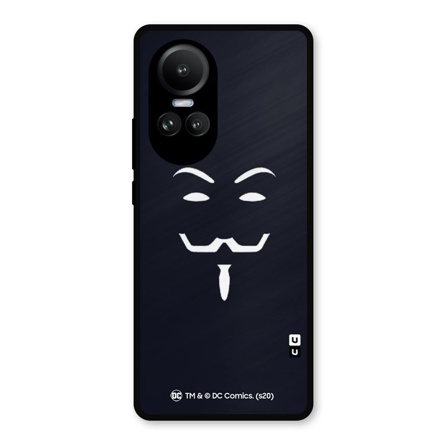 Minimal Anonymous Mask Metal Back Case for Oppo Reno10