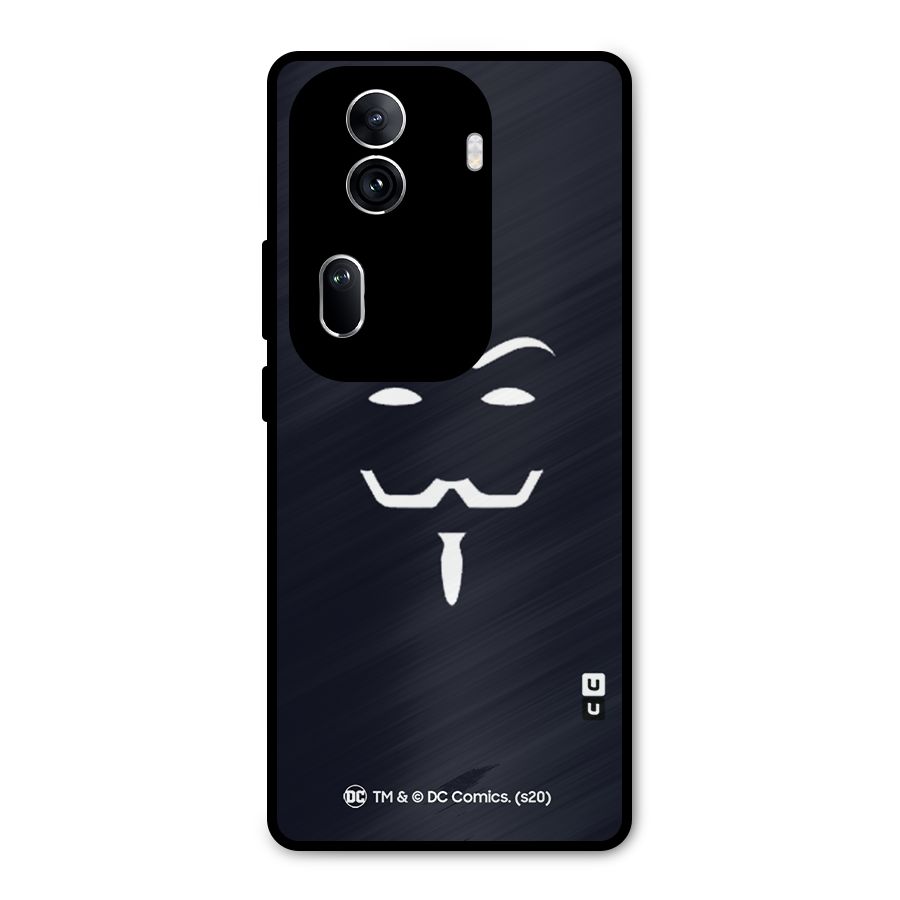 Minimal Anonymous Mask Metal Back Case for Oppo Reno11 Pro 5G