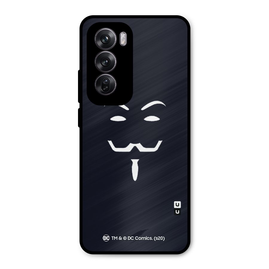 Minimal Anonymous Mask Metal Back Case for Oppo Reno12 Pro