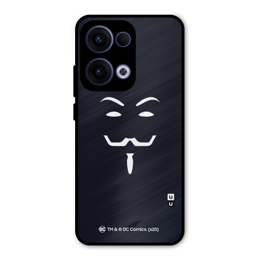 Minimal Anonymous Mask Metal Back Case for Oppo Reno13