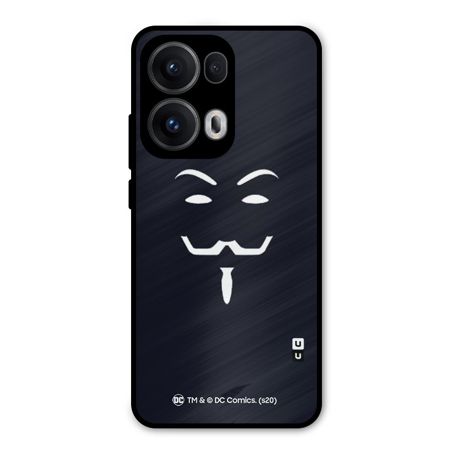 Minimal Anonymous Mask Metal Back Case for Oppo Reno13 Pro