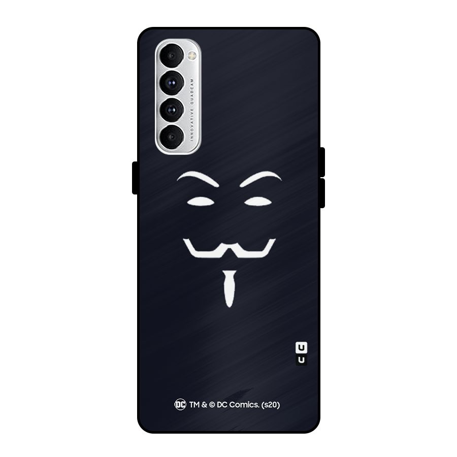 Minimal Anonymous Mask Metal Back Case for Oppo Reno4 Pro