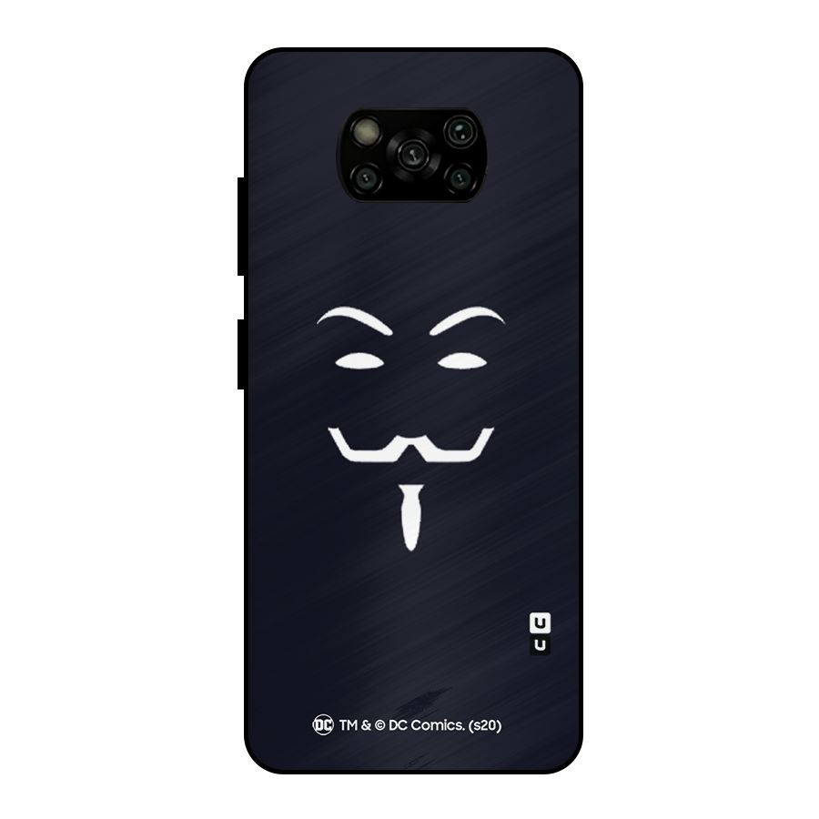 Minimal Anonymous Mask Metal Back Case for Poco X3