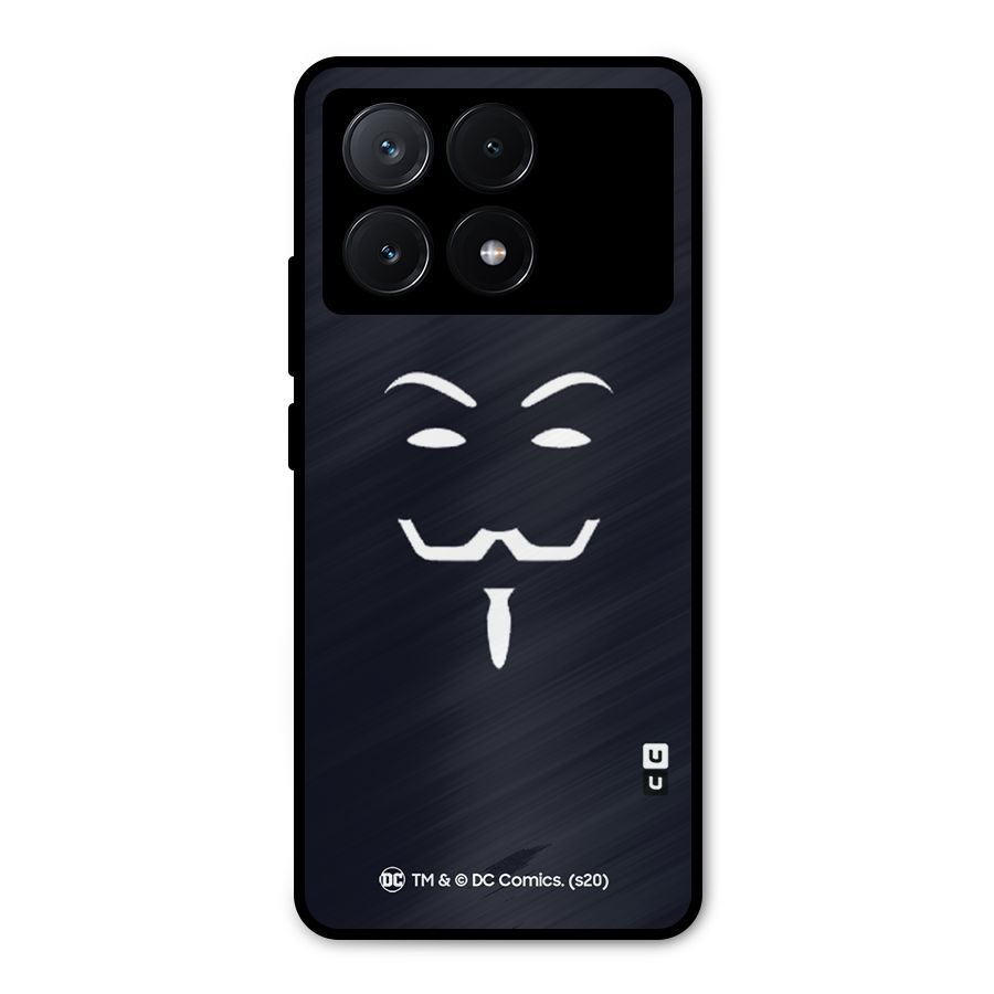 Minimal Anonymous Mask Metal Back Case for Poco X6 Pro