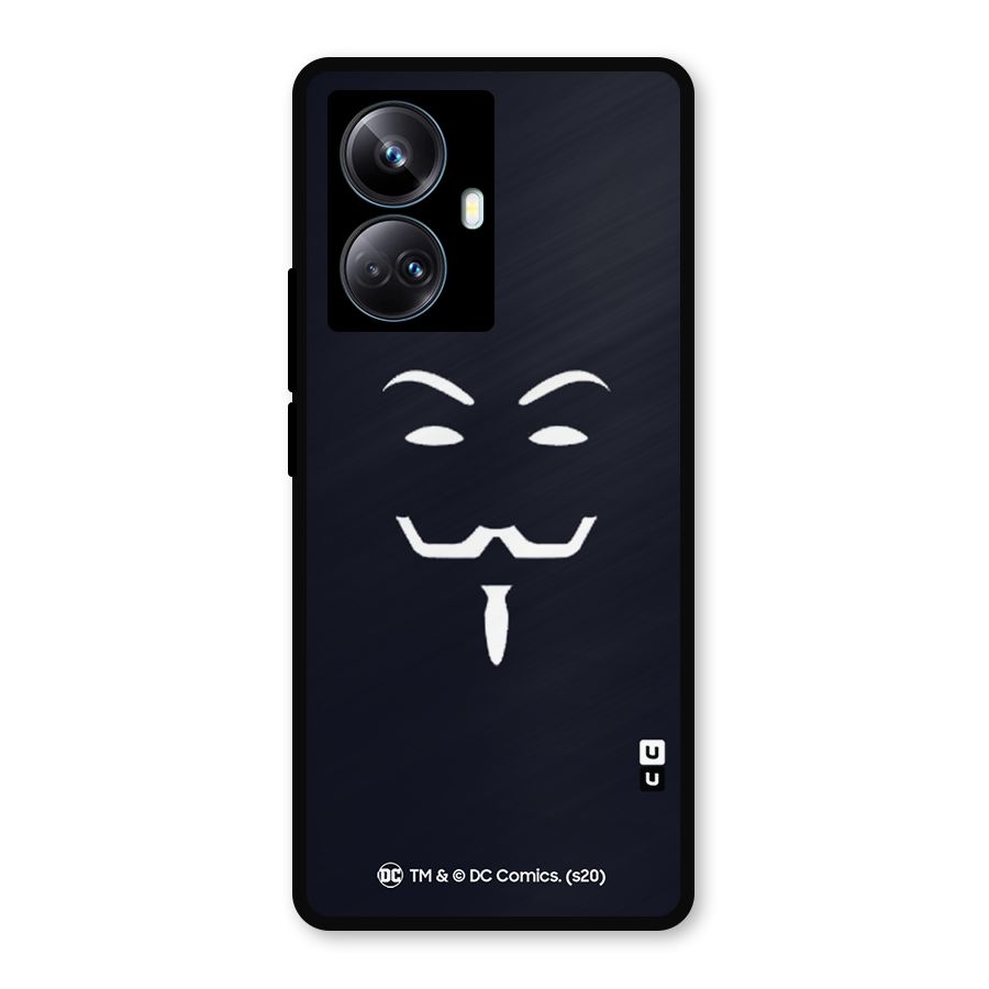 Minimal Anonymous Mask Metal Back Case for Realme 10 Pro Plus