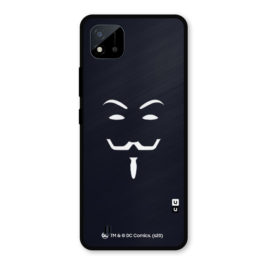 Minimal Anonymous Mask Metal Back Case for Realme C11 2021