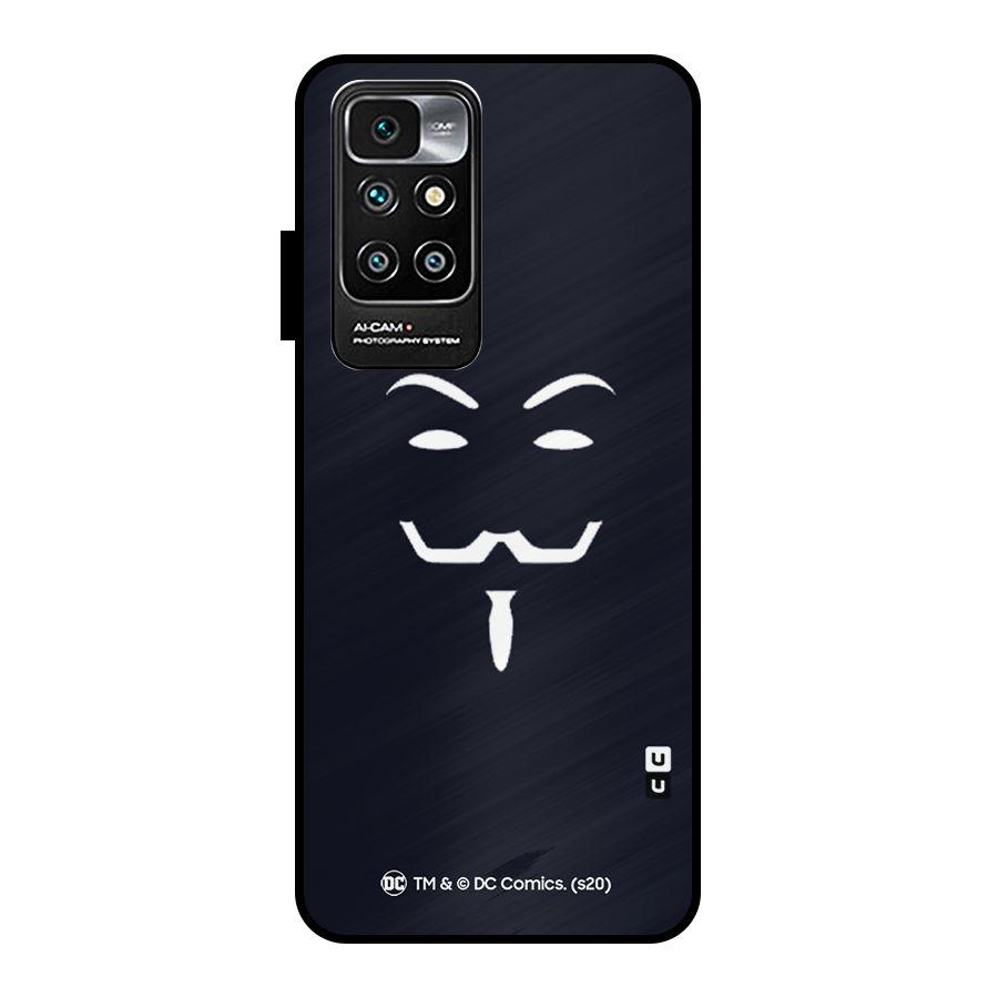 Minimal Anonymous Mask Metal Back Case for Redmi 10 Prime