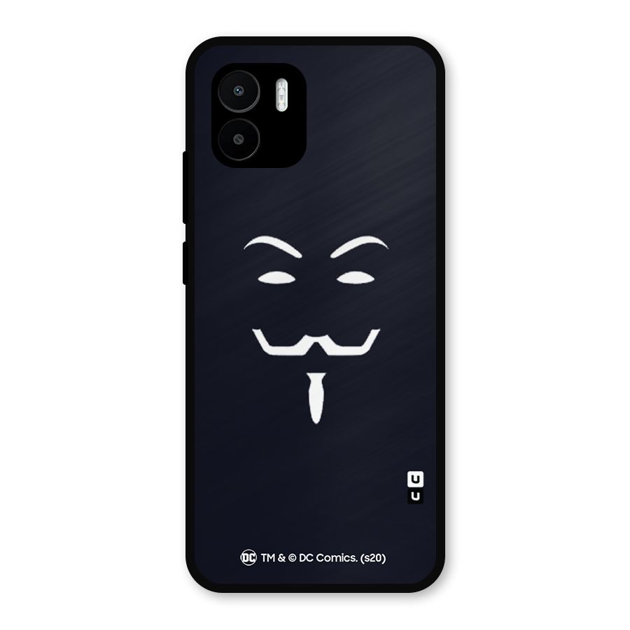 Minimal Anonymous Mask Metal Back Case for Redmi A2