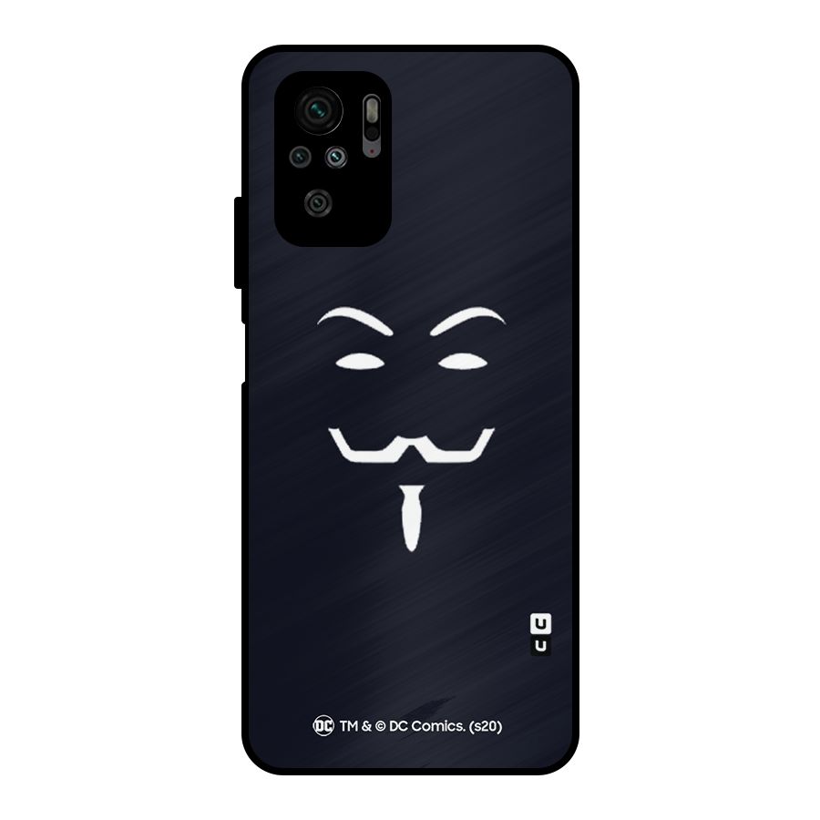 Minimal Anonymous Mask Metal Back Case for Redmi Note 10S