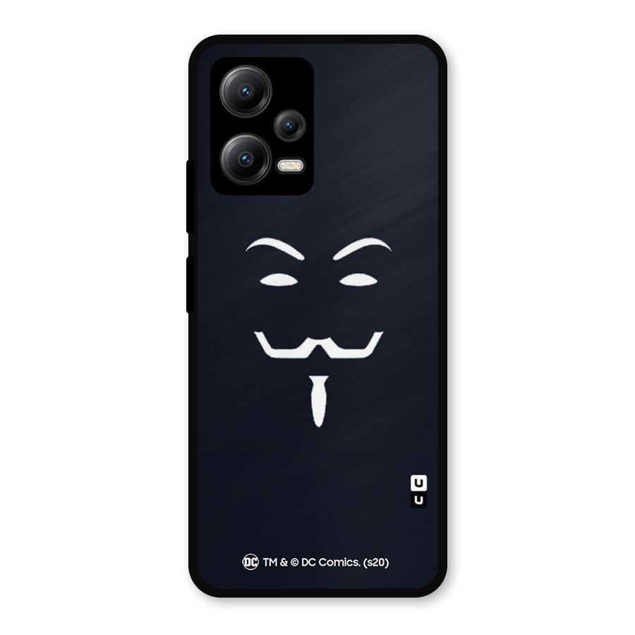 Minimal Anonymous Mask Metal Back Case for Redmi Note 12 5G