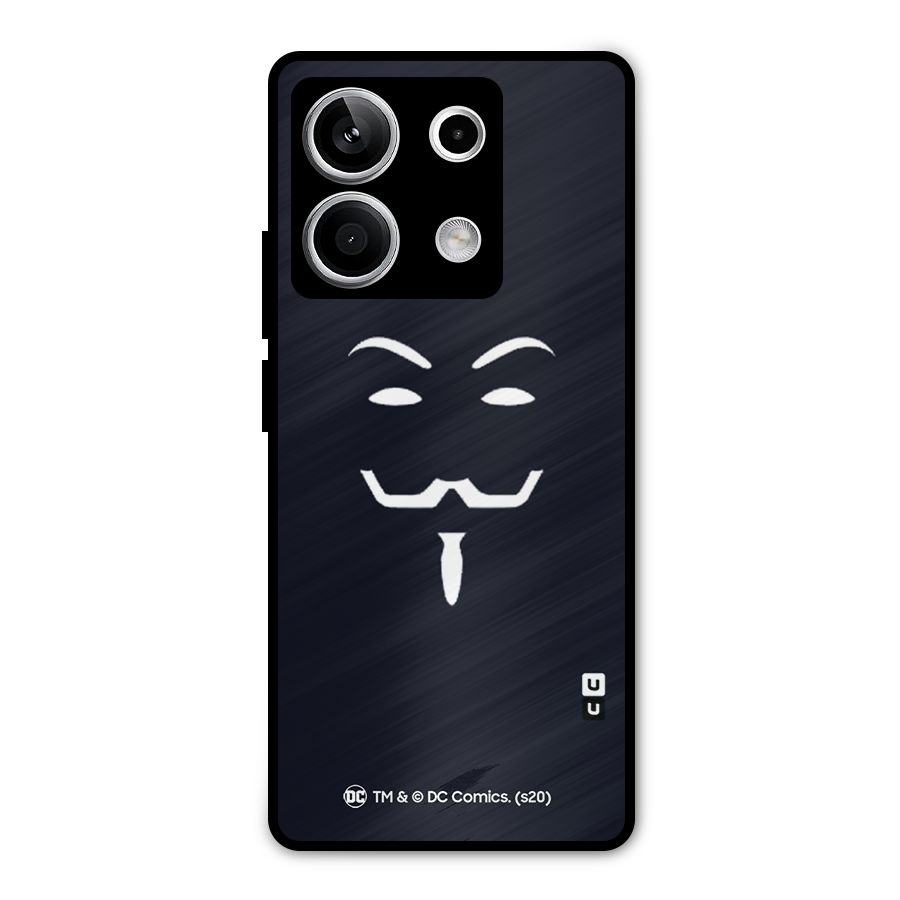 Minimal Anonymous Mask Metal Back Case for Redmi Note 13 5G