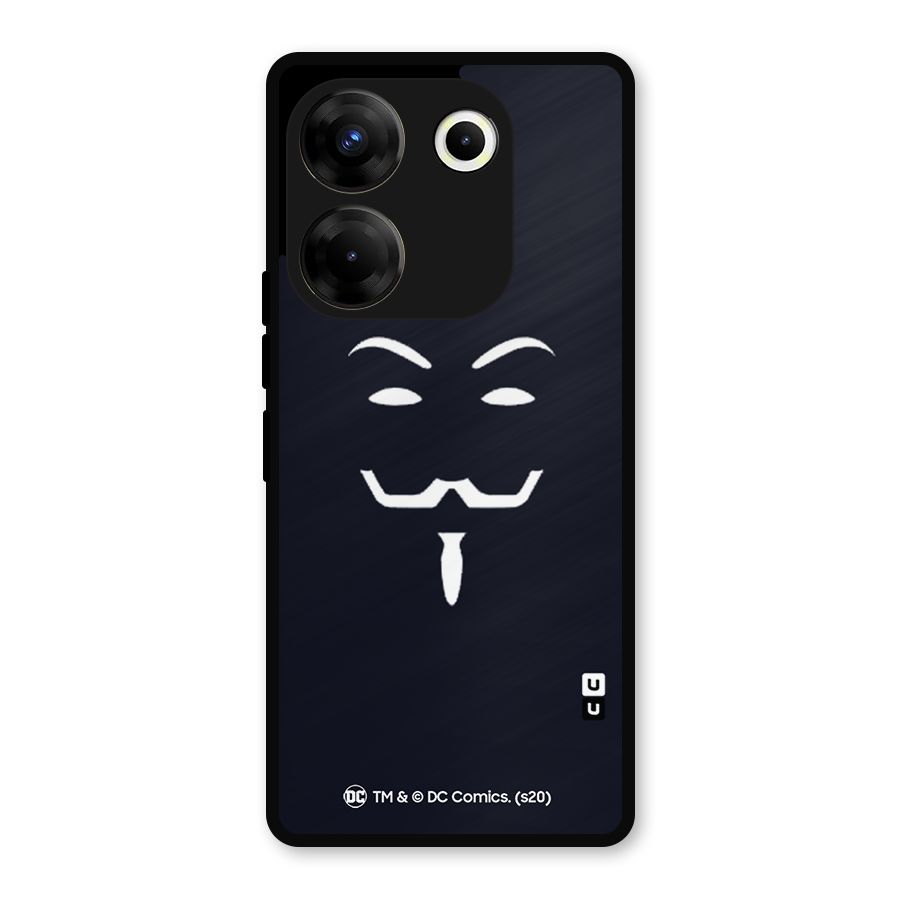 Minimal Anonymous Mask Metal Back Case for Tecno Camon 20 Pro