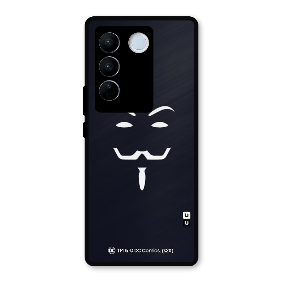 Minimal Anonymous Mask Metal Back Case for Vivo V27