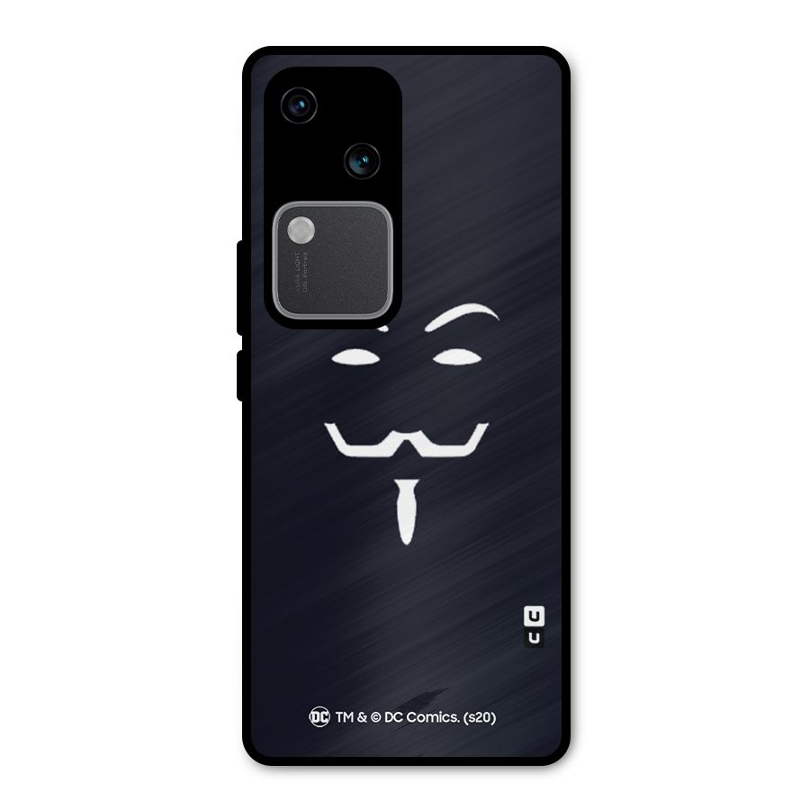 Minimal Anonymous Mask Metal Back Case for Vivo V30