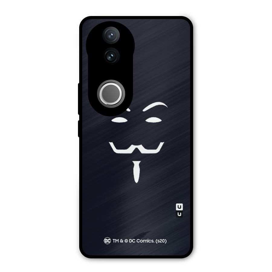 Minimal Anonymous Mask Metal Back Case for Vivo V50e