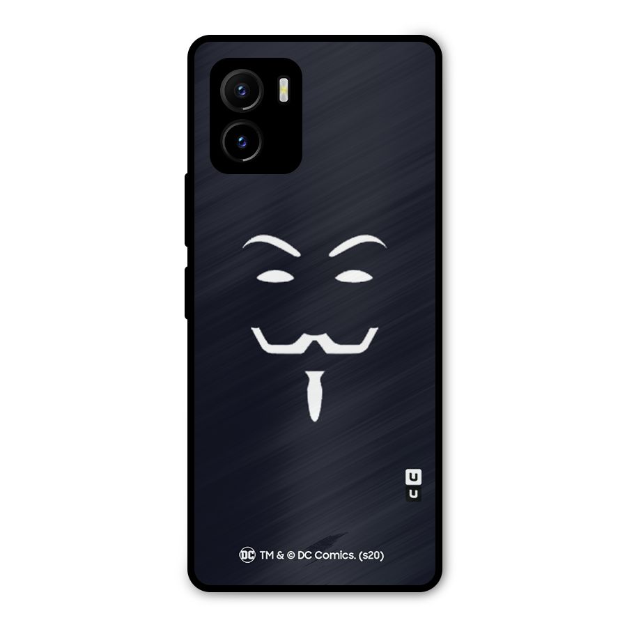 Minimal Anonymous Mask Metal Back Case for Vivo Y15s