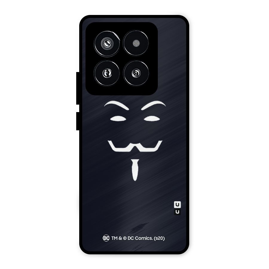 Minimal Anonymous Mask Metal Back Case for Xiaomi 14 Pro