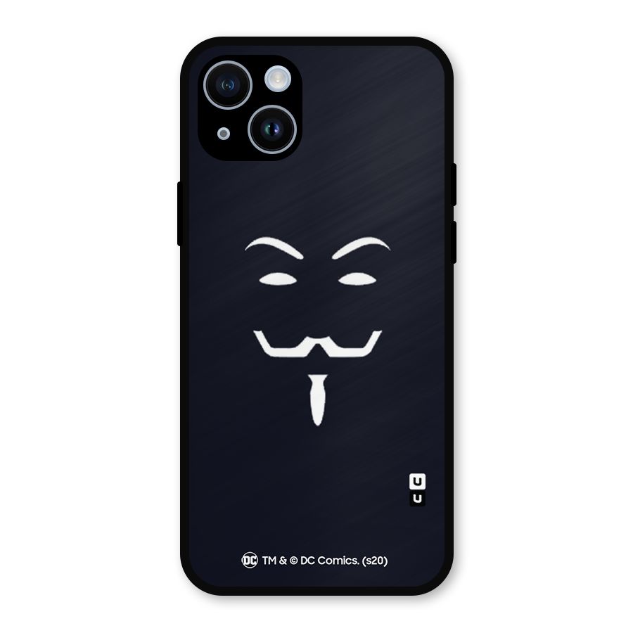 Minimal Anonymous Mask Metal Back Case for iPhone 14