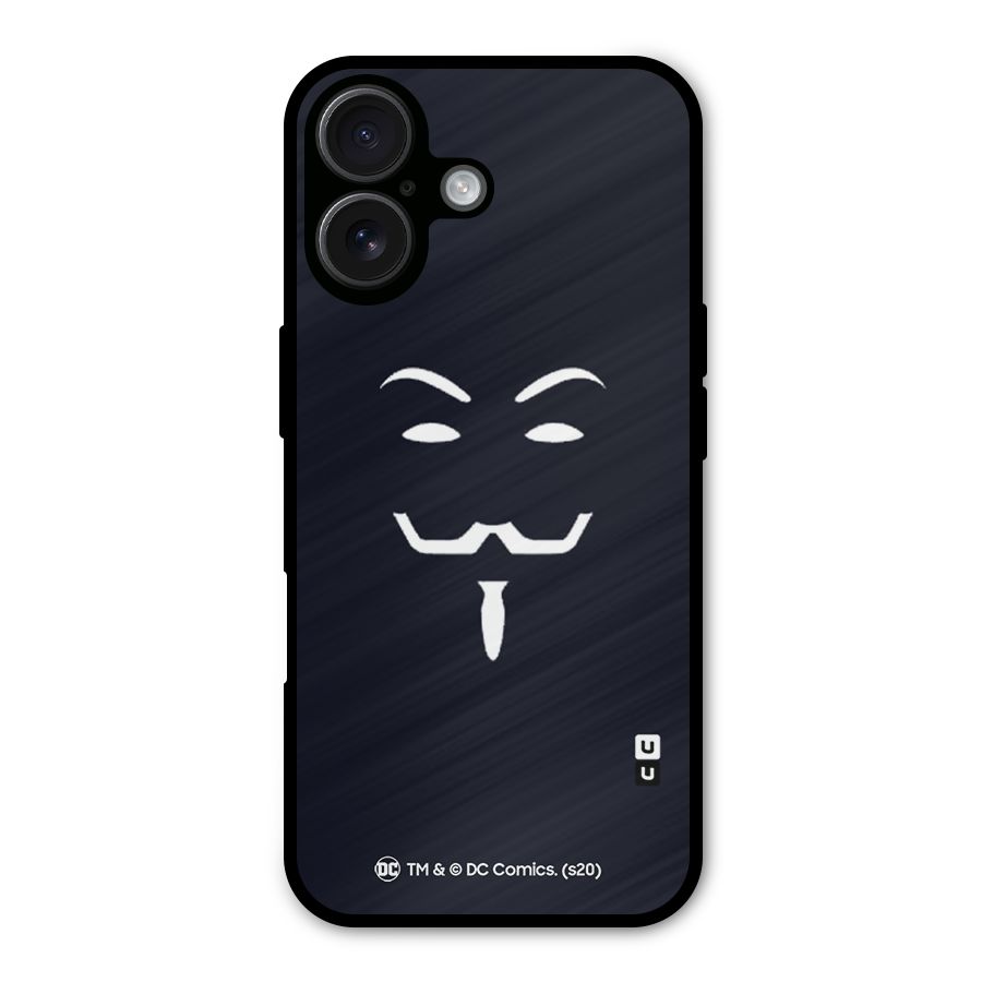 Minimal Anonymous Mask Metal Back Case for iPhone 16