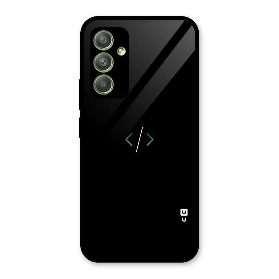 Minimal Dark Coding Glass Back Case for Galaxy A54