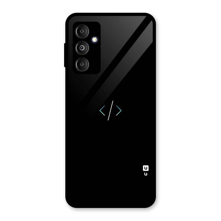 Minimal Dark Coding Glass Back Case for Galaxy M14 5G